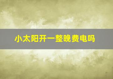 小太阳开一整晚费电吗