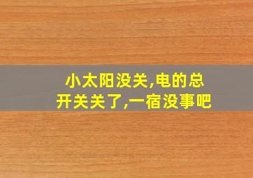 小太阳没关,电的总开关关了,一宿没事吧