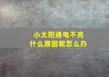 小太阳通电不亮什么原因呢怎么办