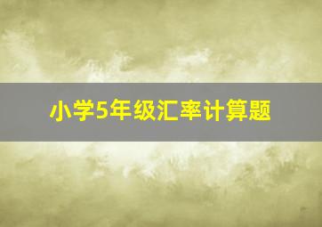 小学5年级汇率计算题