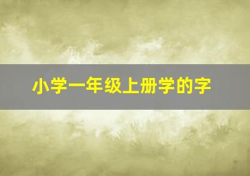 小学一年级上册学的字