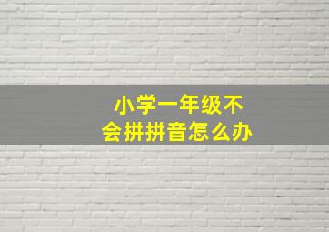 小学一年级不会拼拼音怎么办