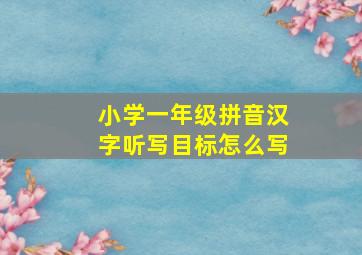 小学一年级拼音汉字听写目标怎么写