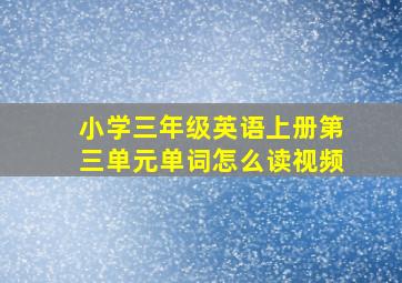 小学三年级英语上册第三单元单词怎么读视频