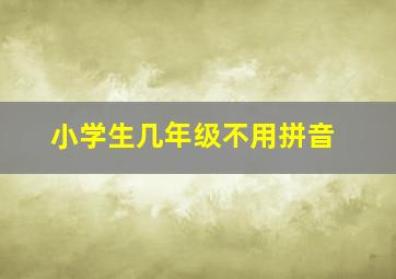 小学生几年级不用拼音