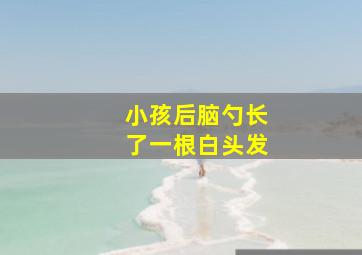 小孩后脑勺长了一根白头发