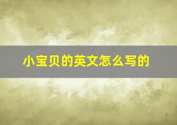 小宝贝的英文怎么写的