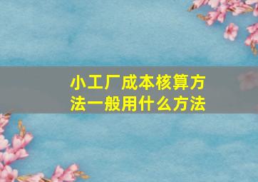 小工厂成本核算方法一般用什么方法