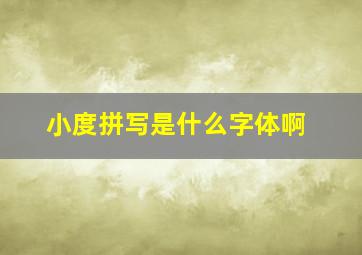 小度拼写是什么字体啊