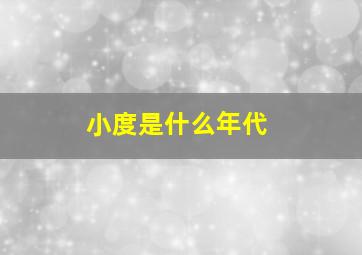 小度是什么年代