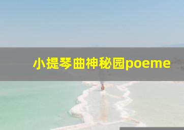 小提琴曲神秘园poeme