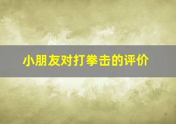 小朋友对打拳击的评价