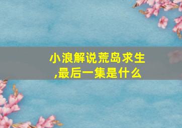 小浪解说荒岛求生,最后一集是什么