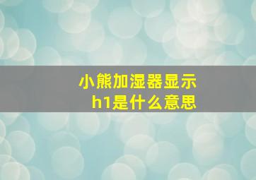 小熊加湿器显示h1是什么意思