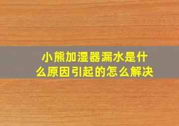 小熊加湿器漏水是什么原因引起的怎么解决