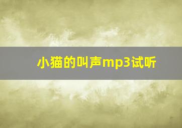 小猫的叫声mp3试听