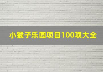 小猴子乐园项目100项大全