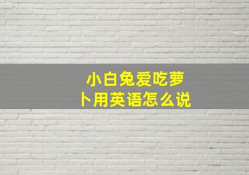 小白兔爱吃萝卜用英语怎么说