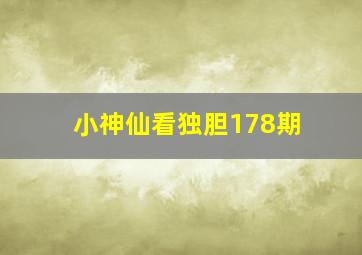 小神仙看独胆178期