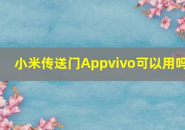 小米传送门Appvivo可以用吗