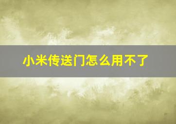 小米传送门怎么用不了