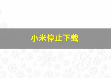 小米停止下载