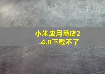 小米应用商店2.4.0下载不了