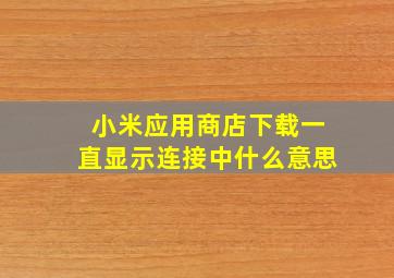 小米应用商店下载一直显示连接中什么意思