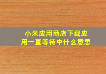 小米应用商店下载应用一直等待中什么意思