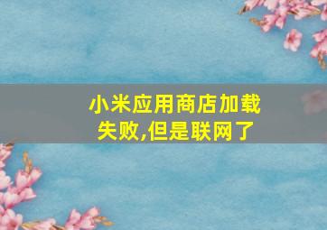 小米应用商店加载失败,但是联网了