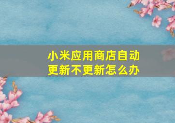 小米应用商店自动更新不更新怎么办