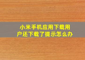 小米手机应用下载用户还下载了提示怎么办