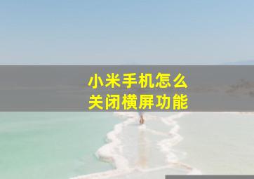 小米手机怎么关闭横屏功能