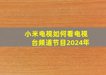 小米电视如何看电视台频道节目2024年