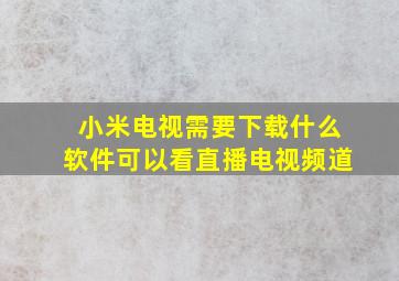 小米电视需要下载什么软件可以看直播电视频道