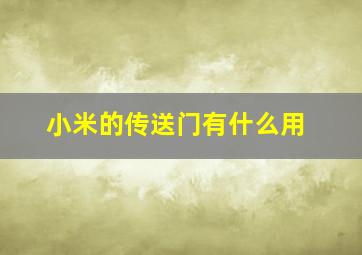 小米的传送门有什么用