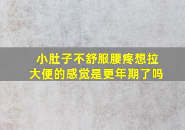 小肚子不舒服腰疼想拉大便的感觉是更年期了吗