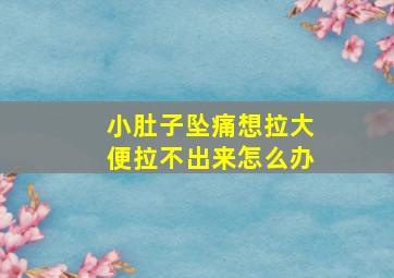 小肚子坠痛想拉大便拉不出来怎么办