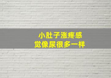 小肚子涨疼感觉像尿很多一样