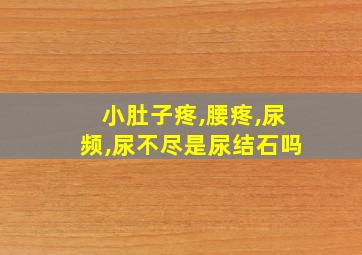 小肚子疼,腰疼,尿频,尿不尽是尿结石吗