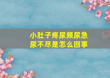 小肚子疼尿频尿急尿不尽是怎么回事