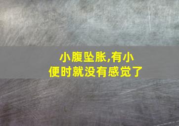 小腹坠胀,有小便时就没有感觉了