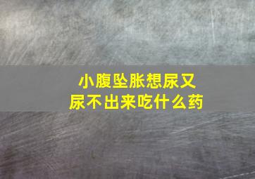 小腹坠胀想尿又尿不出来吃什么药