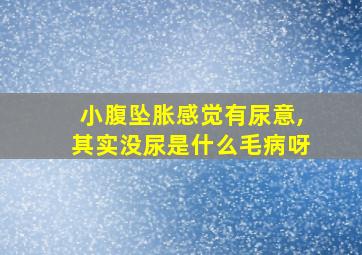 小腹坠胀感觉有尿意,其实没尿是什么毛病呀