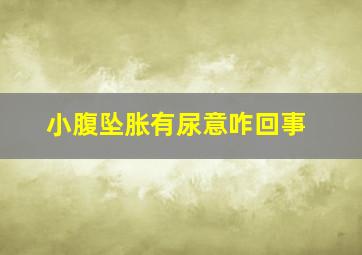 小腹坠胀有尿意咋回事