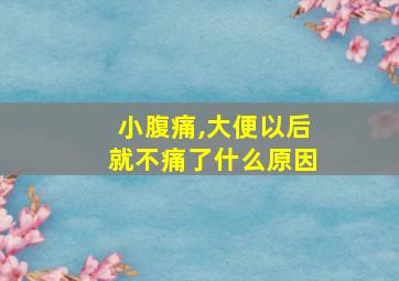 小腹痛,大便以后就不痛了什么原因