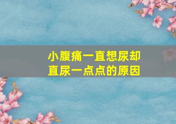 小腹痛一直想尿却直尿一点点的原因