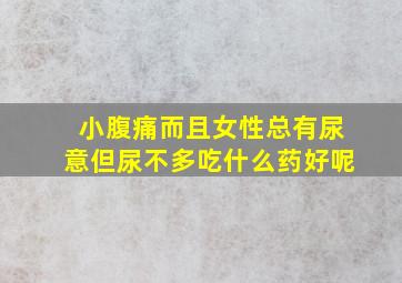 小腹痛而且女性总有尿意但尿不多吃什么药好呢