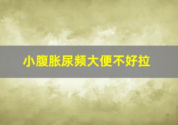 小腹胀尿频大便不好拉