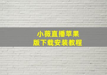 小薇直播苹果版下载安装教程